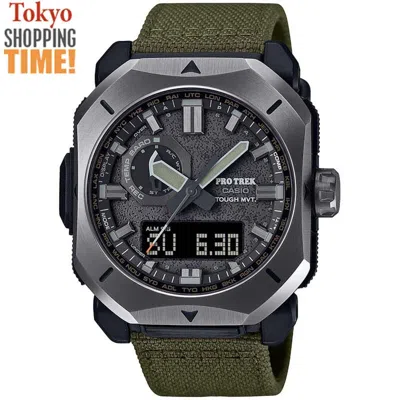 Pre-owned Casio Pro Trek Prw-6900yb-3jf Climber Line Solar Radio Compass Outdoor Men Watch