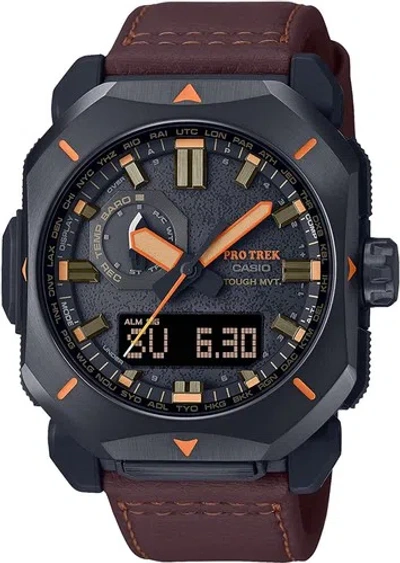 Pre-owned Casio Pro Trek Prw-6900yl-5jf Climber Line Analog Digital Solar Radio Watch Men
