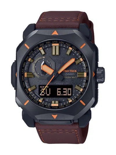 Pre-owned Casio Pro Trek Prw-6900yl-5jf Climber Line Radio Analog Mens Watch 45mm 23mm