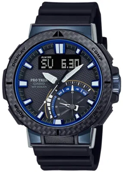 Pre-owned Casio Pro Trek Prw-73x-1jf Angler Line Solar Atomic Analog Digital Men`s Watch