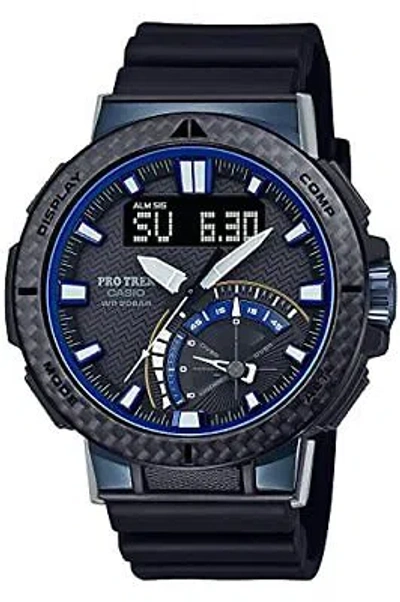 Pre-owned Casio Pro Trek Prw-73x-1jf Angler Line Solar Atomic Analog Digital Mens Watch