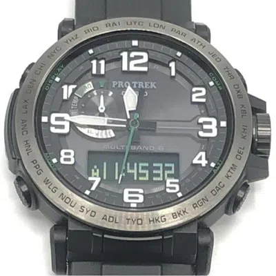 Pre-owned Casio Pro Trek Wristwatch () In Black