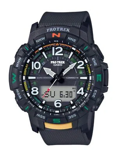 Pre-owned Casio Protek Prt-b50-1dr Men's Watch Quad Sensor Resin Digital Compass -