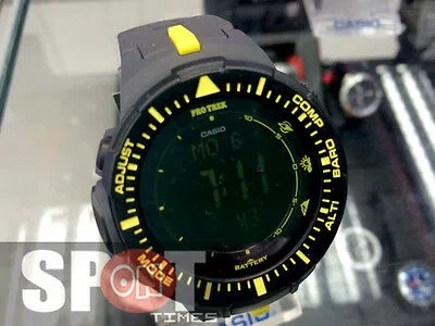 Pre-owned Casio Proterk Tough Solar Resin Band Compass Men's Watch Prg-300-1a9