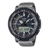 Casio Protrek Analog-digital Watch 'silver Black Purple' In Gray