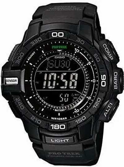 Pre-owned Casio Protrek Prg-270-1ajf Triple Sensor Ver.3 Black Men's Watch In Box