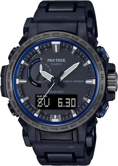 Pre-owned Casio Protrek Prw-61fc-1jf Black Solar Radio Men Watch Climber Line In Box