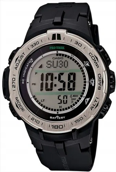 Pre-owned Casio Protrek Slim Line Series Prw-3100-1jf Triple Sensor Ver.3 Men's Watch