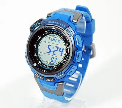 Pre-owned Casio Protrek Solar Triple Sensor Watch Prg-110c-2 Prg110c 2
