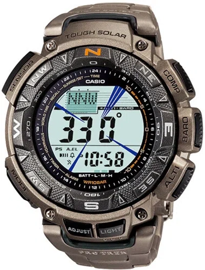 Pre-owned Casio Protrek Triple Sensor Solar Powered Titanium Men's Watch Prg-240t-7