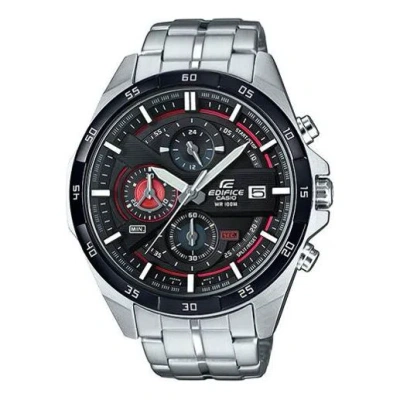 Casio Quartz Edifice Blackred Watch Dial Mens Blackred Analog In Metallic