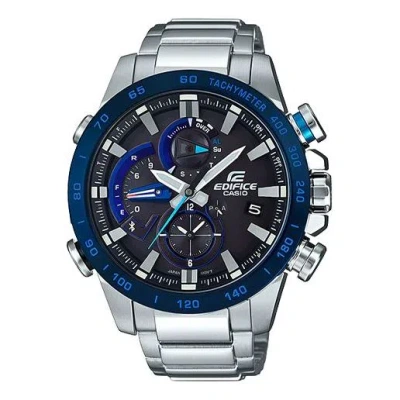 Casio Quartz Edifice Solar Powered Stainless Steel Strap Waterproof Sports Mens Silver Analog