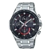 Casio Quartz Edifice Waterproof Mens Silver Analog In Metallic