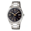 Casio Stainless Steel Strap Quartz Waterproof Black Watch Dial Black Analog