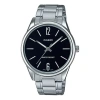 Casio Quartz Stainless Steel Strap Waterproof Mens Silver Analog In Metallic