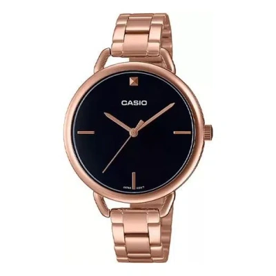 Casio Quartz Waterproof Black Analog In Gold