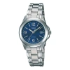 Casio Quartz Waterproof Blue Analog In Metallic