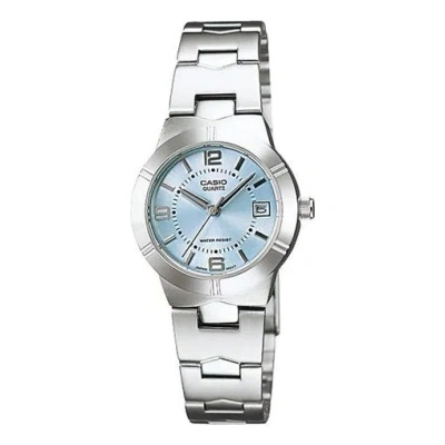 Casio Quartz Waterproof Blue Watch Dial Blue Analog In Metallic