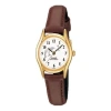 Casio Quartz Waterproof Brown Analog In Gold