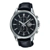 Casio Quartz Waterproof Edifice Sapphire Crystal Solar Powered Mens Black Analog