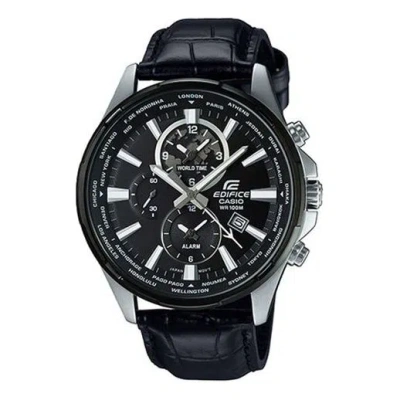 Casio Quartz Waterproof Edifice Sapphire Crystal Solar Powered Mens Black Analog