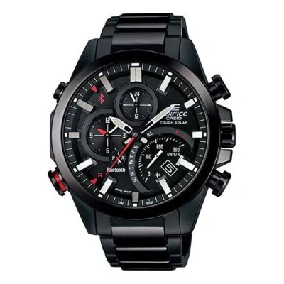 Casio Quartz Waterproof Edifice Solar Powered Sapphire Crystal Mens Black Analog