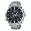 Casio Quartz Waterproof Edifice Sports Solar Powered Stainless Steel Strap Mens Silverblack Analog In Blue