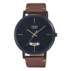 Casio Quartz Waterproof Mens Black Analog In Brown