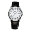 Casio Quartz Waterproof Mens Silver Analog In Black