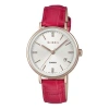 Casio Quartz Waterproof Sheen Sapphire Crystal Red Analog In White