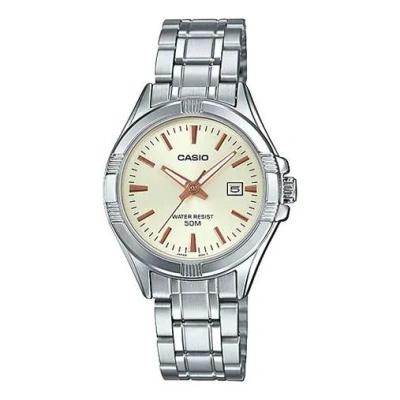 Casio Quartz Waterproof Silver Analog In Metallic