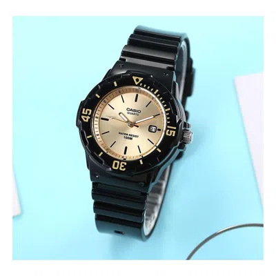Casio Quartz Waterproof Sports Gold Analog In Black