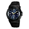 Casio Quartz Waterproof Sports Mens Blue Analog In Black
