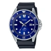 Casio Quartz Waterproof Sports Mens Blue Analog In Black