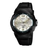 Casio Quartz Waterproof Sports Mens White Analog In Black
