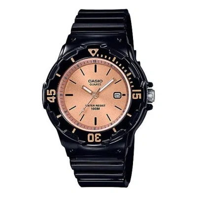 Casio Quartz Waterproof Sports Rose Gold Analog In Black