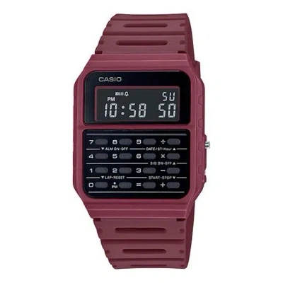 Casio Quartz Waterproof Sports Unisex Mens Dark Red Digital In Brown
