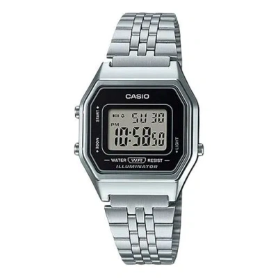 Casio Quartz Waterproof Unisex Mens Silver Digital In Metallic