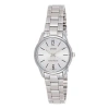 Casio Quartz Waterproof White Analog In Silver