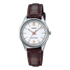 Casio Quartz Waterproof White Dial White Analog In Brown