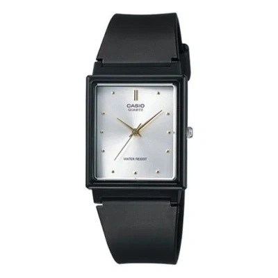 Casio Quartz Waterproof White Dialblack Strap Mens Whiteblack Analog