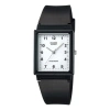 Casio Quartz Waterproof White Dialblack Strap Mens Whiteblack Analog