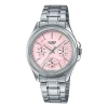 Casio Retro Analog Watch 'pink Silver' In Metallic