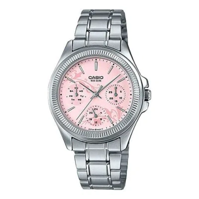 Casio Retro Analog Watch 'pink Silver' In Metallic