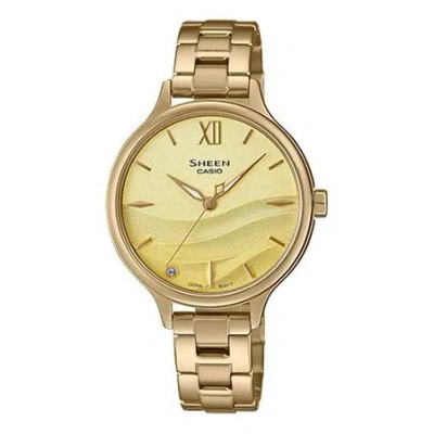 Casio Seawave Subject Fashion 3d Minimalistic Watch Sapphire Crystal Gradient Gold