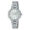 Casio Sheen Analog Octagonal Watch 'silver White' In Metallic