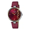 Casio Sheen Analog Watch 'sapphire Crystal Red' In Burgundy
