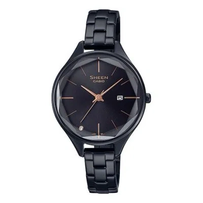 Casio Sheen Minimalistic Business Analog Watch 'black Gold'