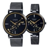 Casio Sheen Quartz Couple Waterproof Sapphire Crystal Black Analog