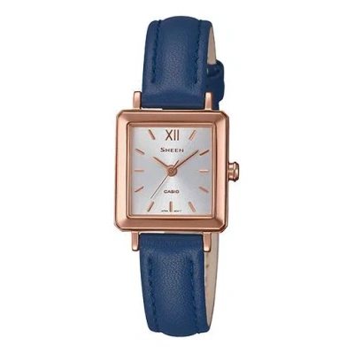 Casio Sheen Sapphire Crystal Rose Goldblue Analog In Blue